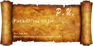 Patkány Ulla névjegykártya